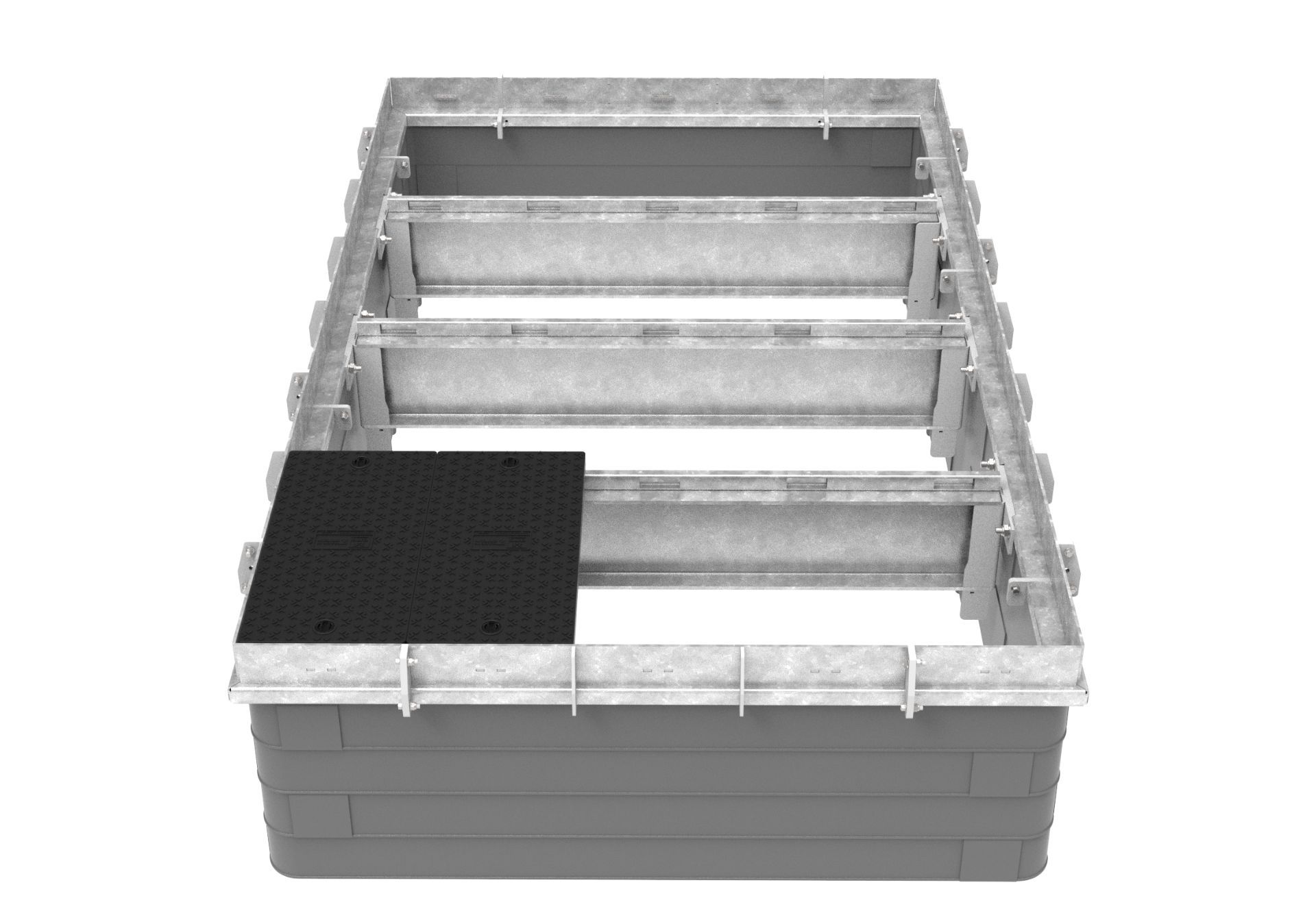 D400 Slider Steel Frame, Chamber, Single Cover Render